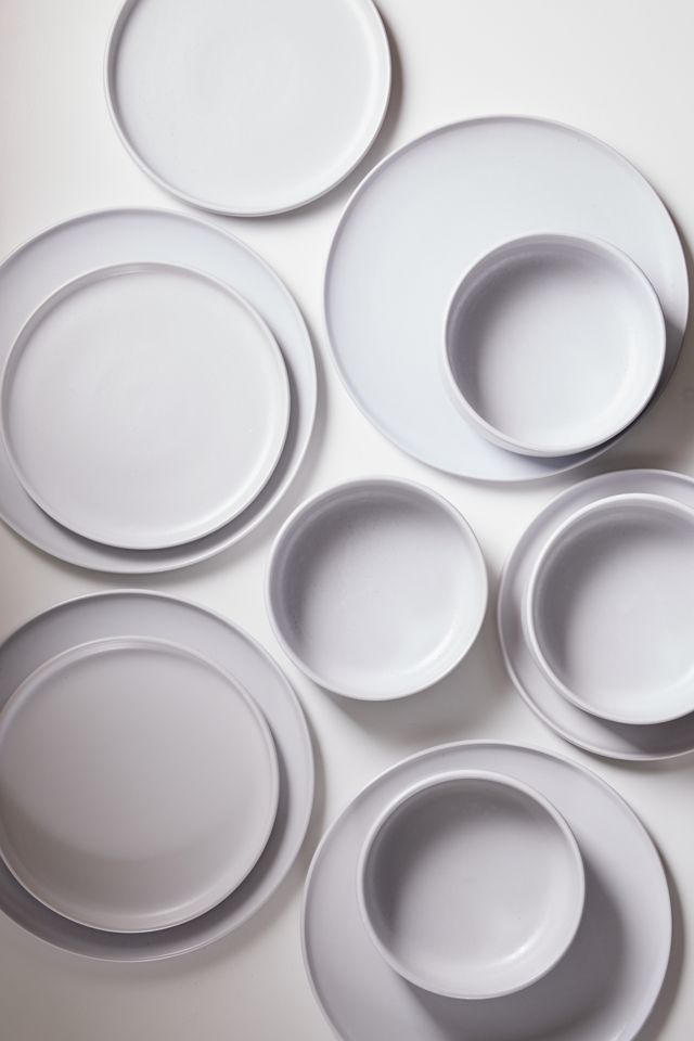 Stone lava speckled 12-piece dining set with dinner plates - Urban Outfitters
