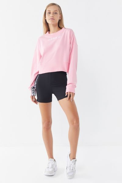 adidas side tape cropped sweatshirt