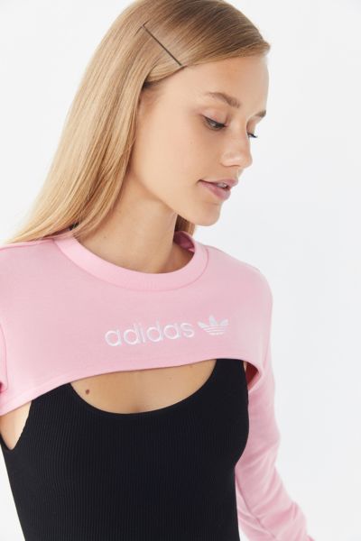 adidas pink cropped sweater