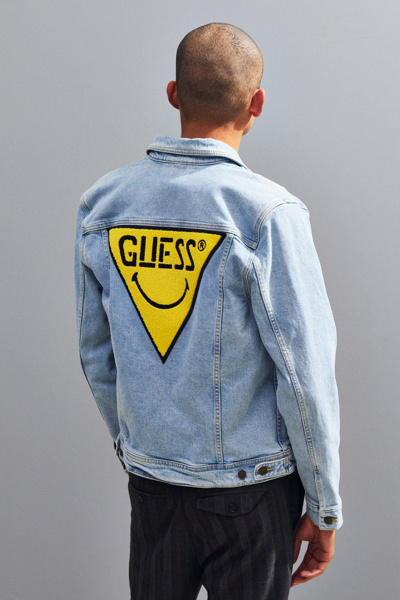 guess x chinatown market x smiley uo exclusive denim trucker jacket