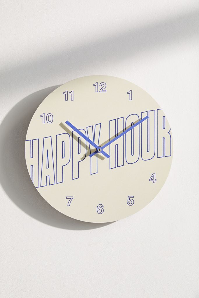 Happy Hour 12" Wall Clock Urban Outfitters