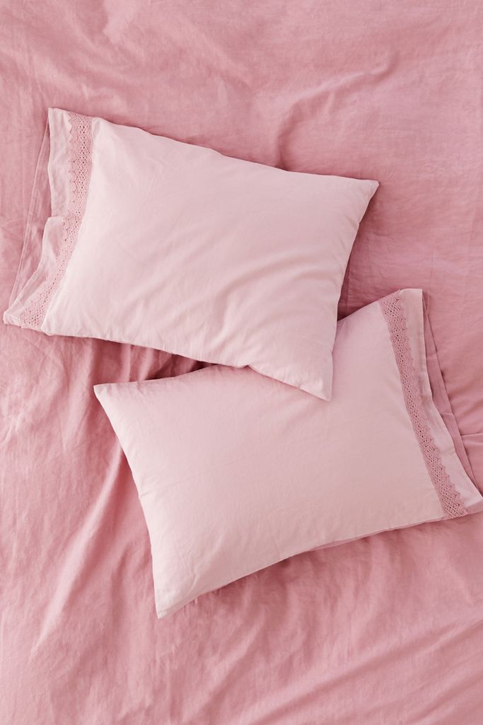 Linen Blend Crocheted Pillowcase Set Urban Outfitters Canada