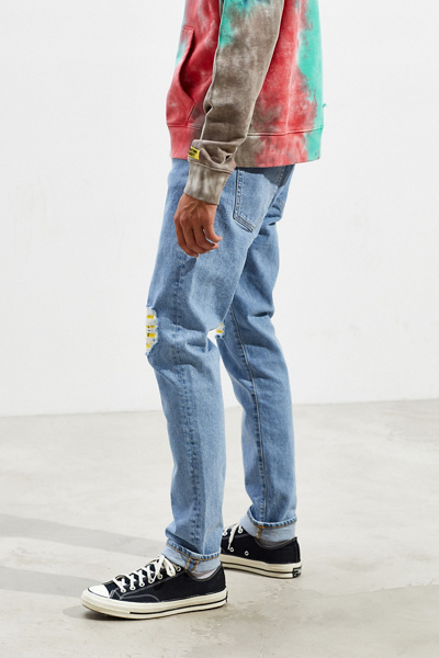 guess x chinatown market x smiley uo exclusive denim trucker jacket