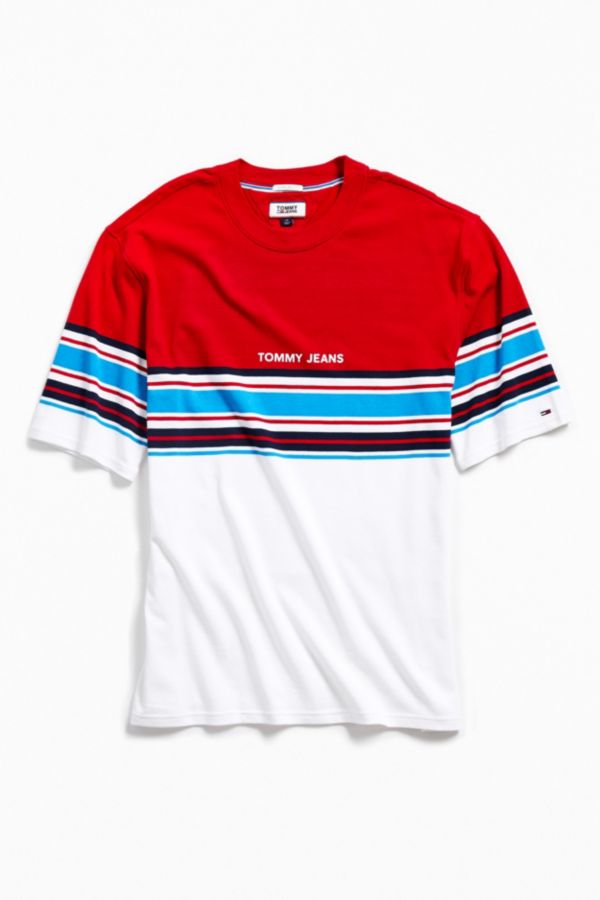 Tommy Jeans Placed Stripe Tee | Urban Outfitters