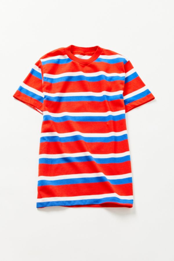 Vintage 90s Red White Blue Striped Tee Urban Outfitters