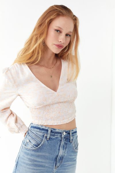 UO Smocked Balloon Sleeve Blouse | Urban Outfitters