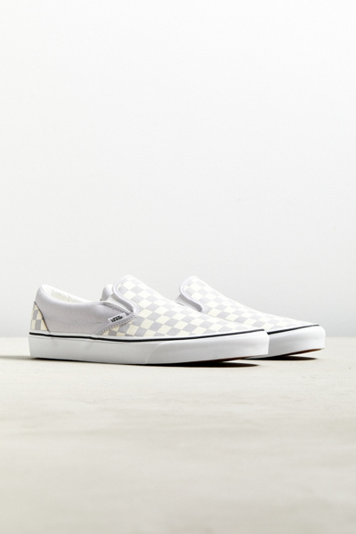 silver and black checkerboard vans