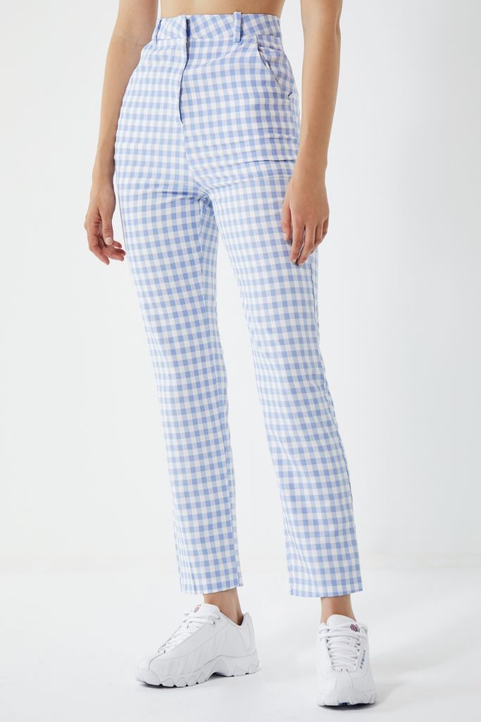 Lioness High-Rise Gingham Trousers | Urban Outfitters