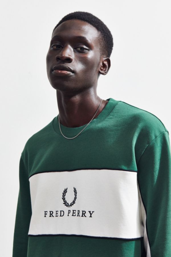 fred perry panel piped sweat