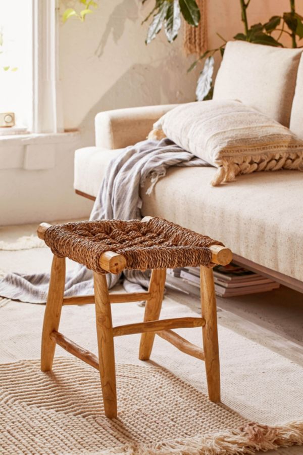 Elle Woven Stool Urban Outfitters