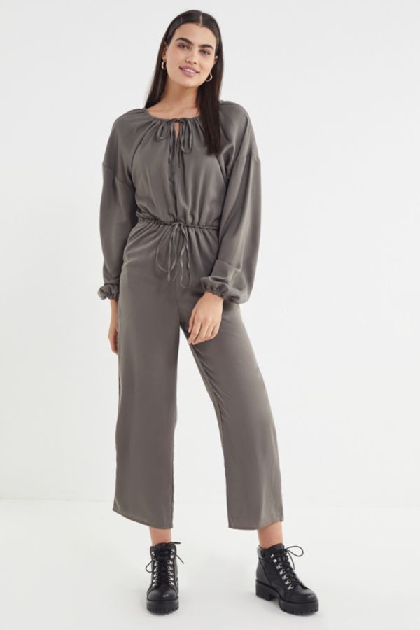 Lucca Couture Satin Tie-Waist Jumpsuit | Urban Outfitters