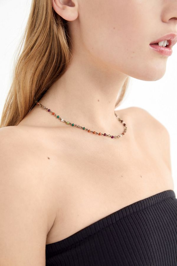 Avery Natural Beaded MultiColored Necklace Urban Outfitters