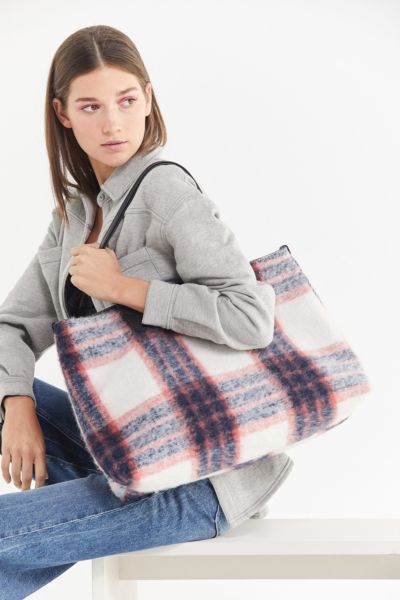 plaid tote bags