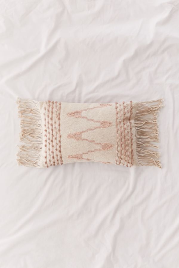 Embroidered Fringe Bolster Pillow Urban Outfitters