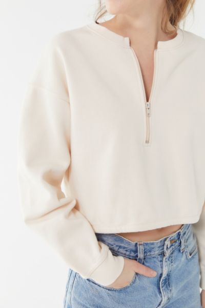 half zip cropped sweatshirt