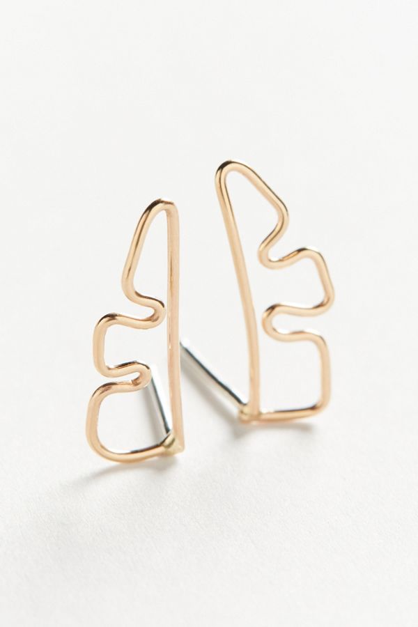 Oxbow Designs Leaflet Stud Earring Urban Outfitters