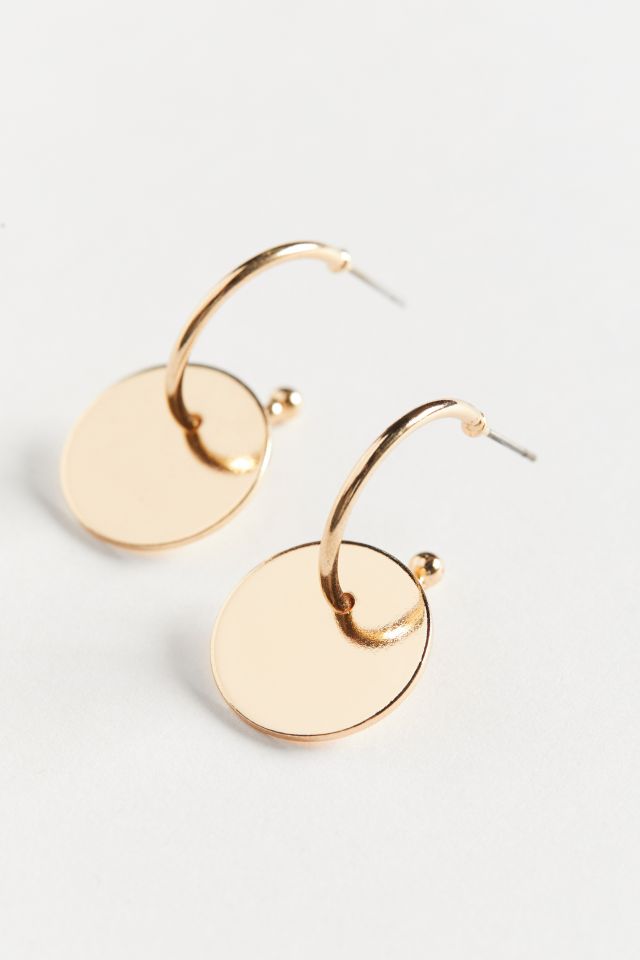 Modern Disc Drop Hoop Earring Urban Outfitters