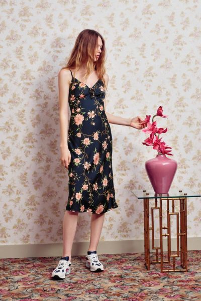 dark floral midi dress urban