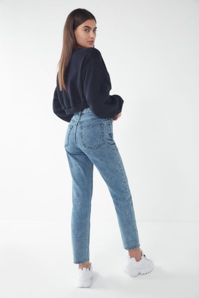 slim straight high rise jeans