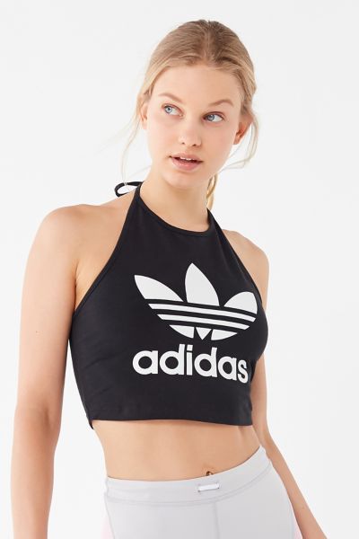 adidas Trefoil Cropped Halter Tank Top | Urban Outfitters Canada