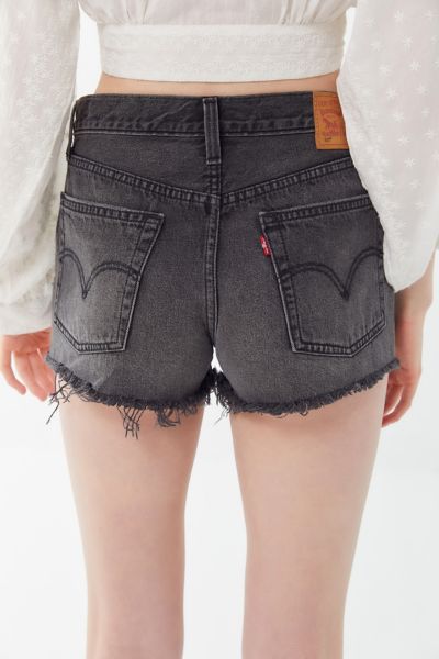 levis 501 trashed black shorts