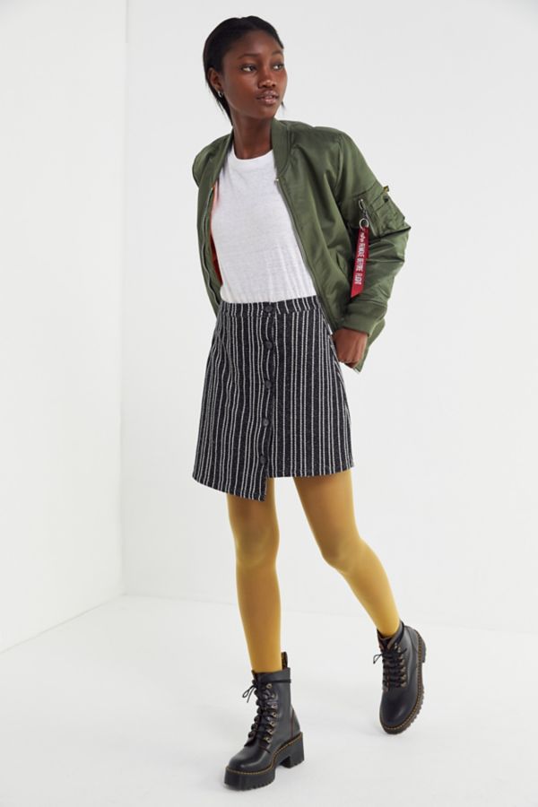 UO Ellie Striped Side-Button Mini Skirt | Urban Outfitters