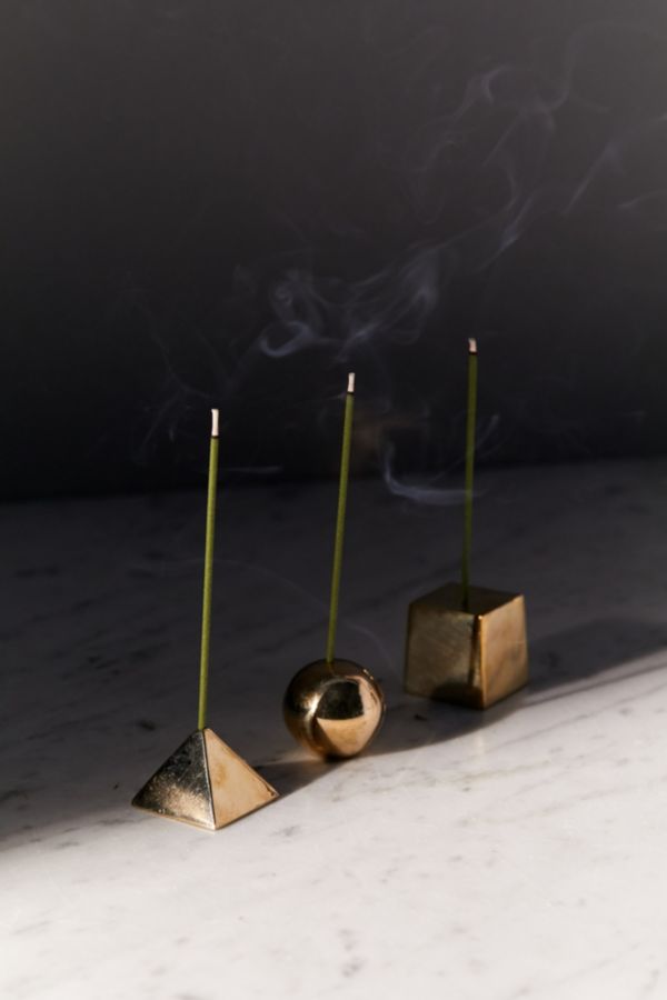 Geo Block Metal Incense Holder - Set Of 3 | Urban Outfitters