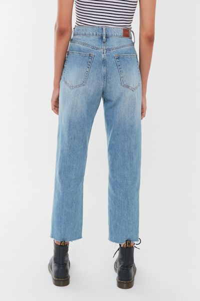 high rise slim straight jeans