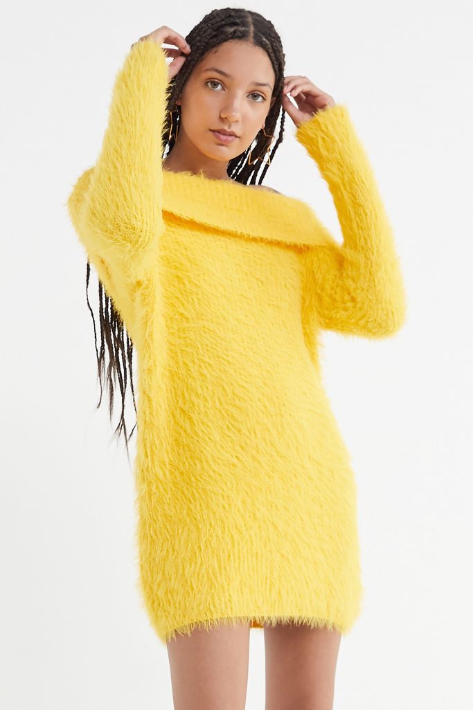 UO Fuzzy Off-The-Shoulder Sweater Dress | Urban Outfitters Canada