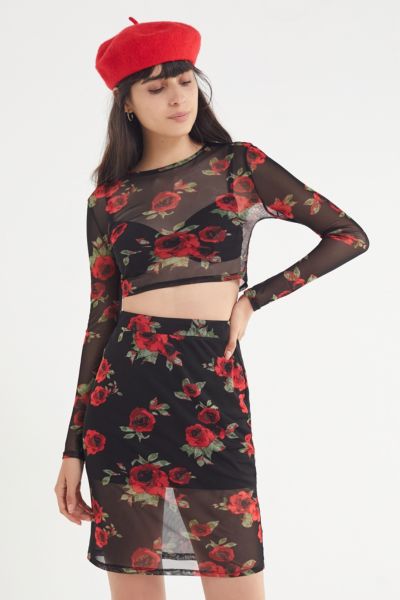 UO Floral Mesh Mini Skirt | Urban Outfitters Canada