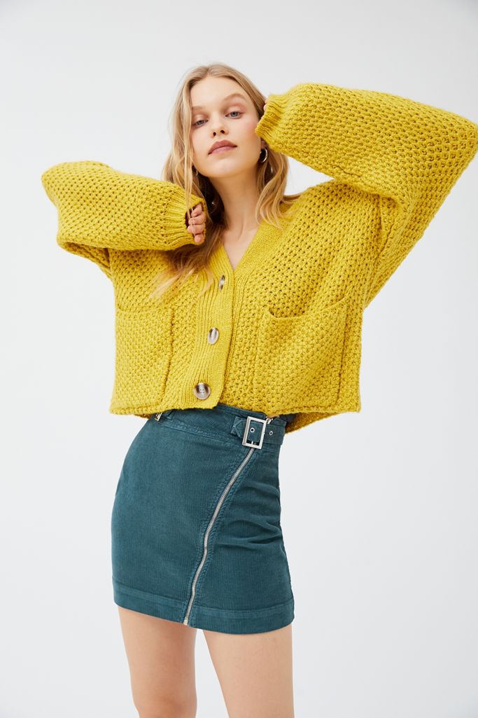 UO Harmony Corduroy Zip-Front Skirt | Urban Outfitters