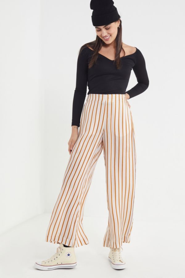 UO Tabatha Striped Twill Wide Leg Pant | Urban Outfitters