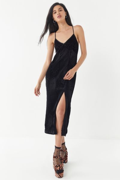 urban outfitters black midi dress