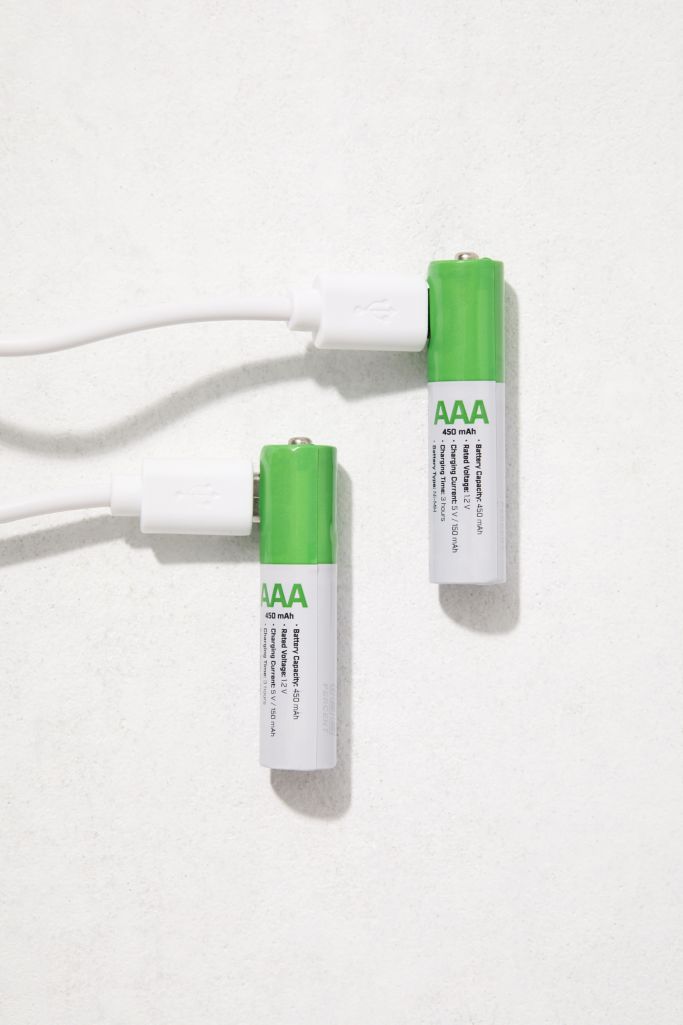 100 Percent Usb Rechargeable Aaa Battery Set Of 4 Urban Outfitters