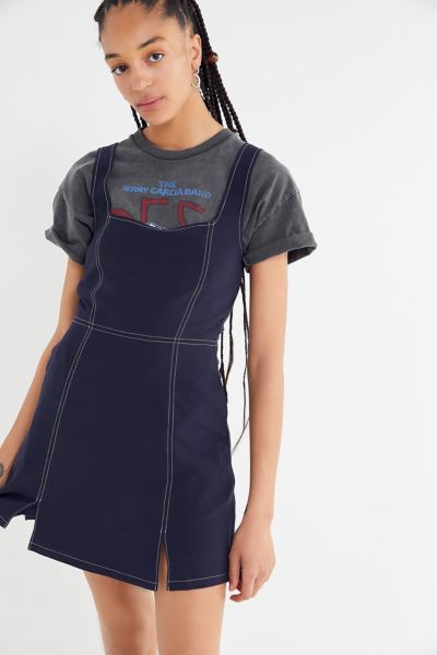 square neck pinafore dress