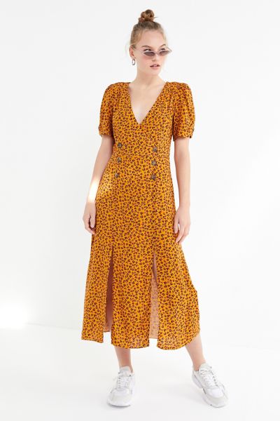 front slit midi dress