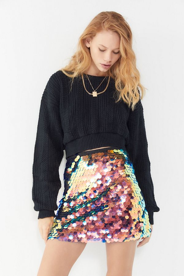 Motel Wyne Sequin Mini Skirt | Urban Outfitters