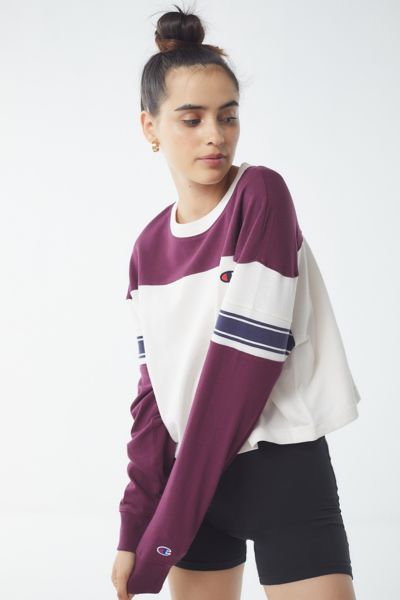 champion striped long sleeve tee