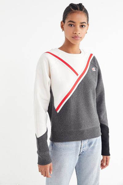 champion diagonal color block sweatshirt