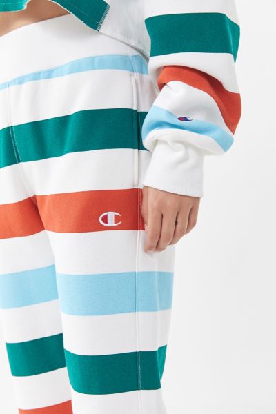 champion rainbow stripe cropped sweatshirt