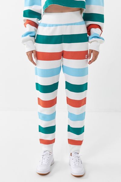 champion uo exclusive rainbow striped jogger pant
