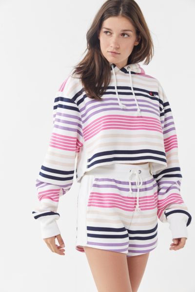 champion stripe cropped sweatshirt