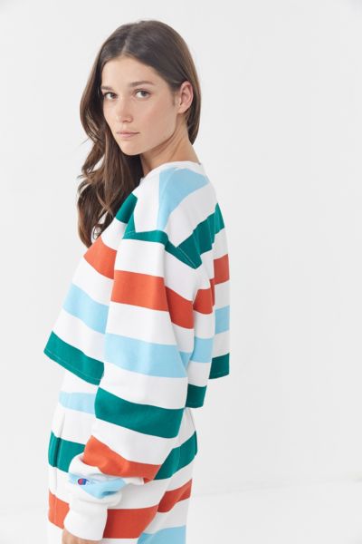 champion rainbow stripe cropped sweatshirt