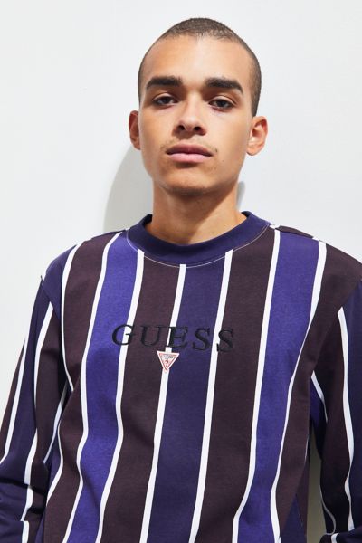 guess hudson stripe long sleeve tee