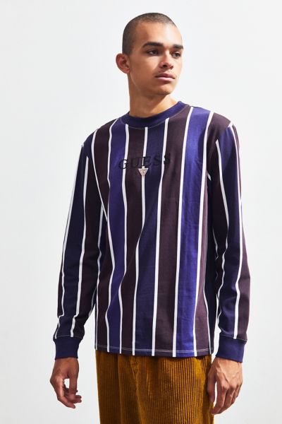 guess hudson stripe long sleeve tee