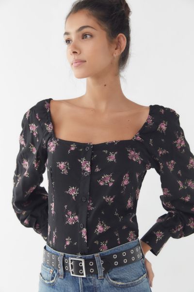 Motel Conila Floral Button-Down Blouse | Urban Outfitters