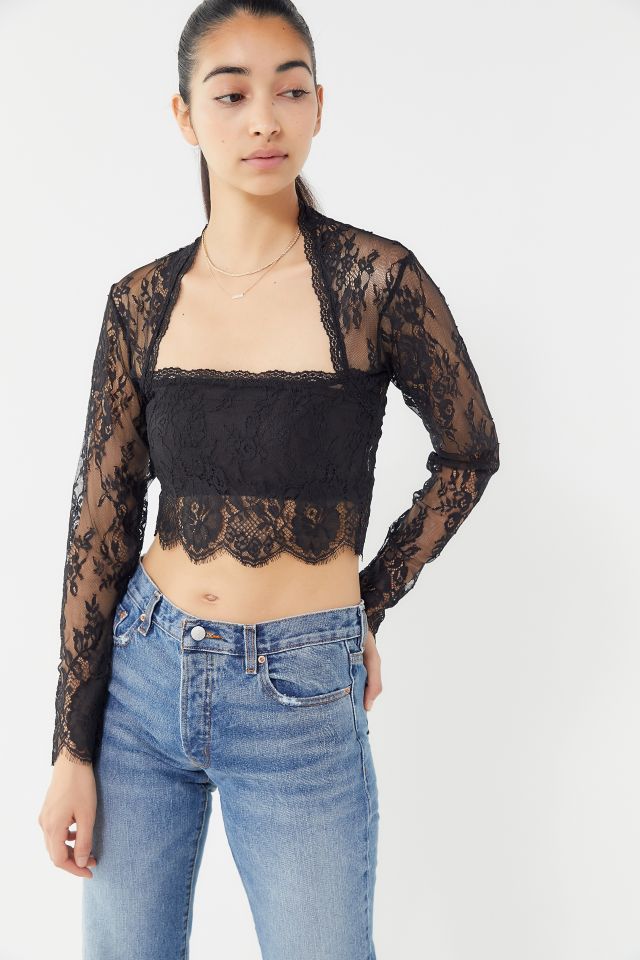 Motel Sinhor Lace Cropped Top | Urban Outfitters