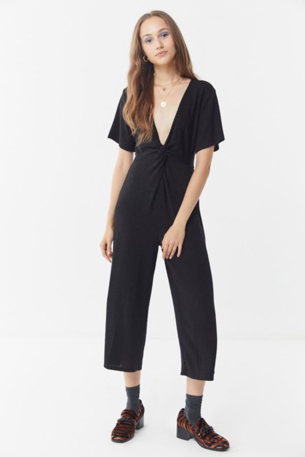 MINKPINK Plunging Twist-Front Jumpsuit | Urban Outfitters