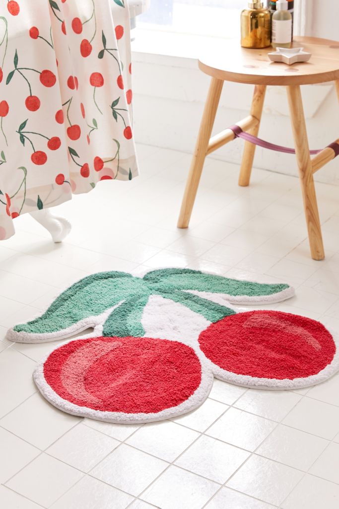 Cherries Bath Mat Urban Outfitters