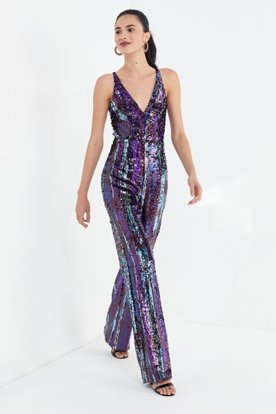 dress the population sequin jumpsuit